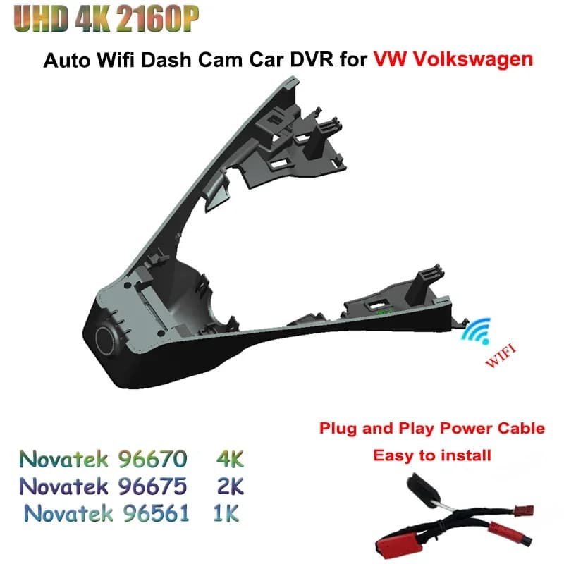 Ultra HD 2160P 4K DVR per auto Videoregistratore dedicato 2K WIFI 24H Dash Cam per VW Volkswagen BORA 2023 2024 2025 Registratore di guida