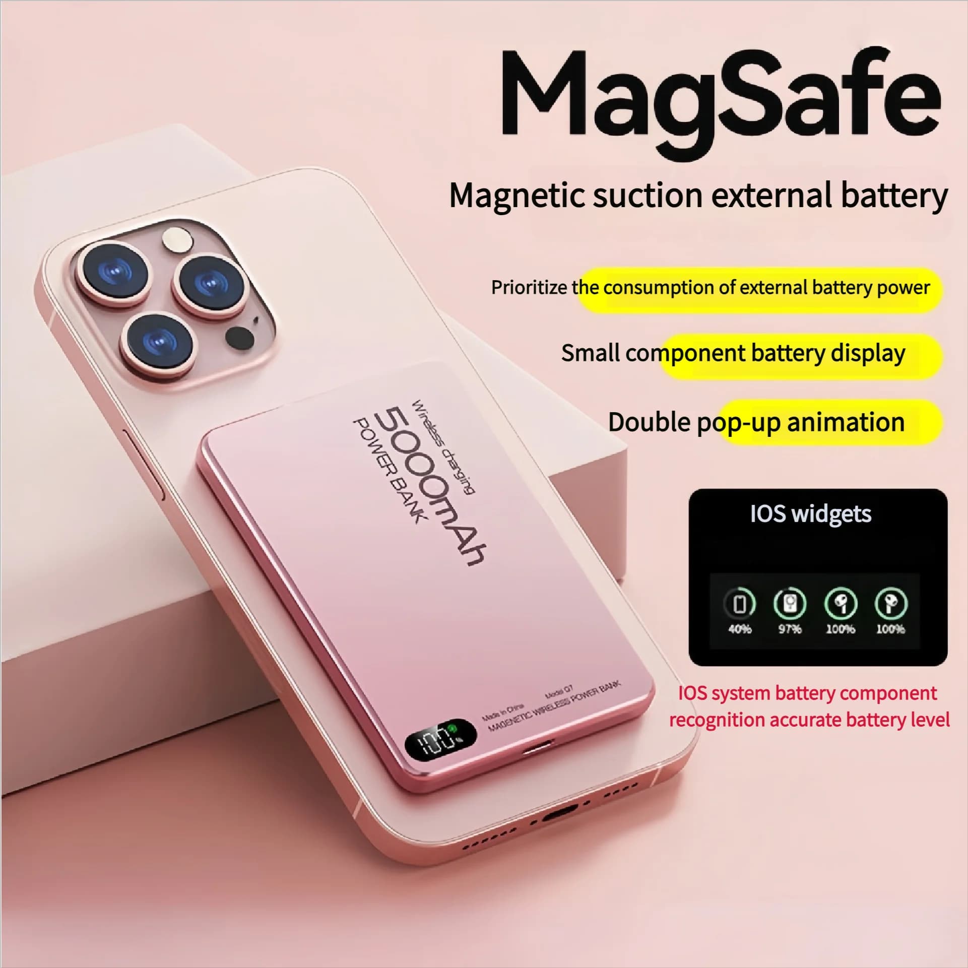 Powerbank da viaggio per caricabatterie wireless Magsafe Qi2 Power Bank batteria esterna a ricarica rapida con staffa per iPhone 16 15 14 13 12