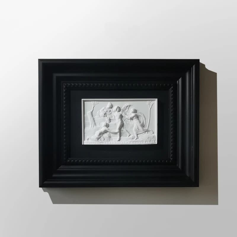 Concrete Three-dimensional Relief Sculpture Decorative Painting Abstract Figure Frame Picture Frame Background Wall Decoration