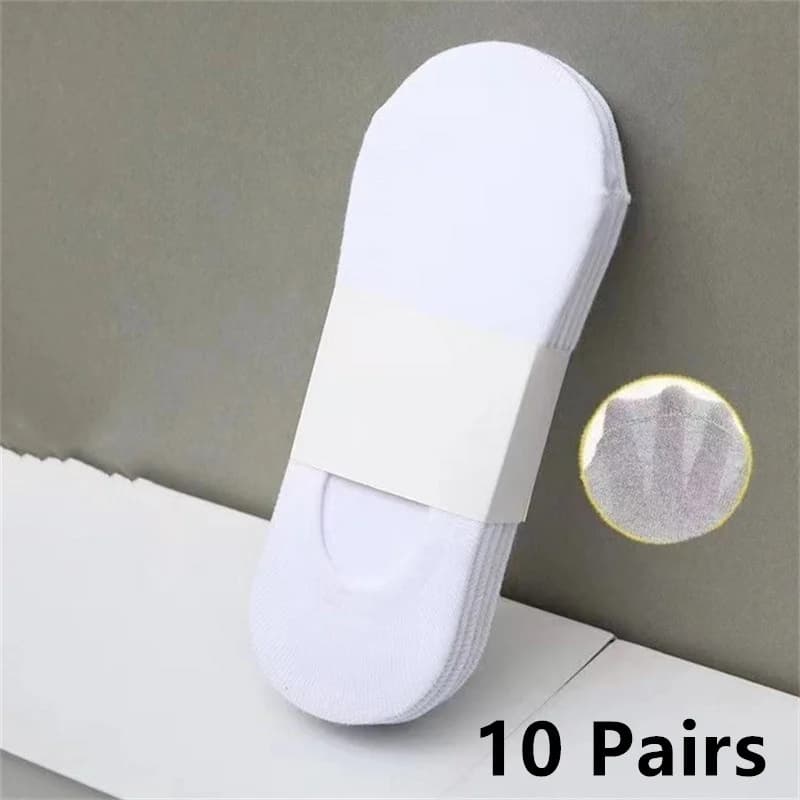 1/5/10 pairs of invisible socks silicone non slip socks cotton boat socks for men and women socks in men's invisible cotton