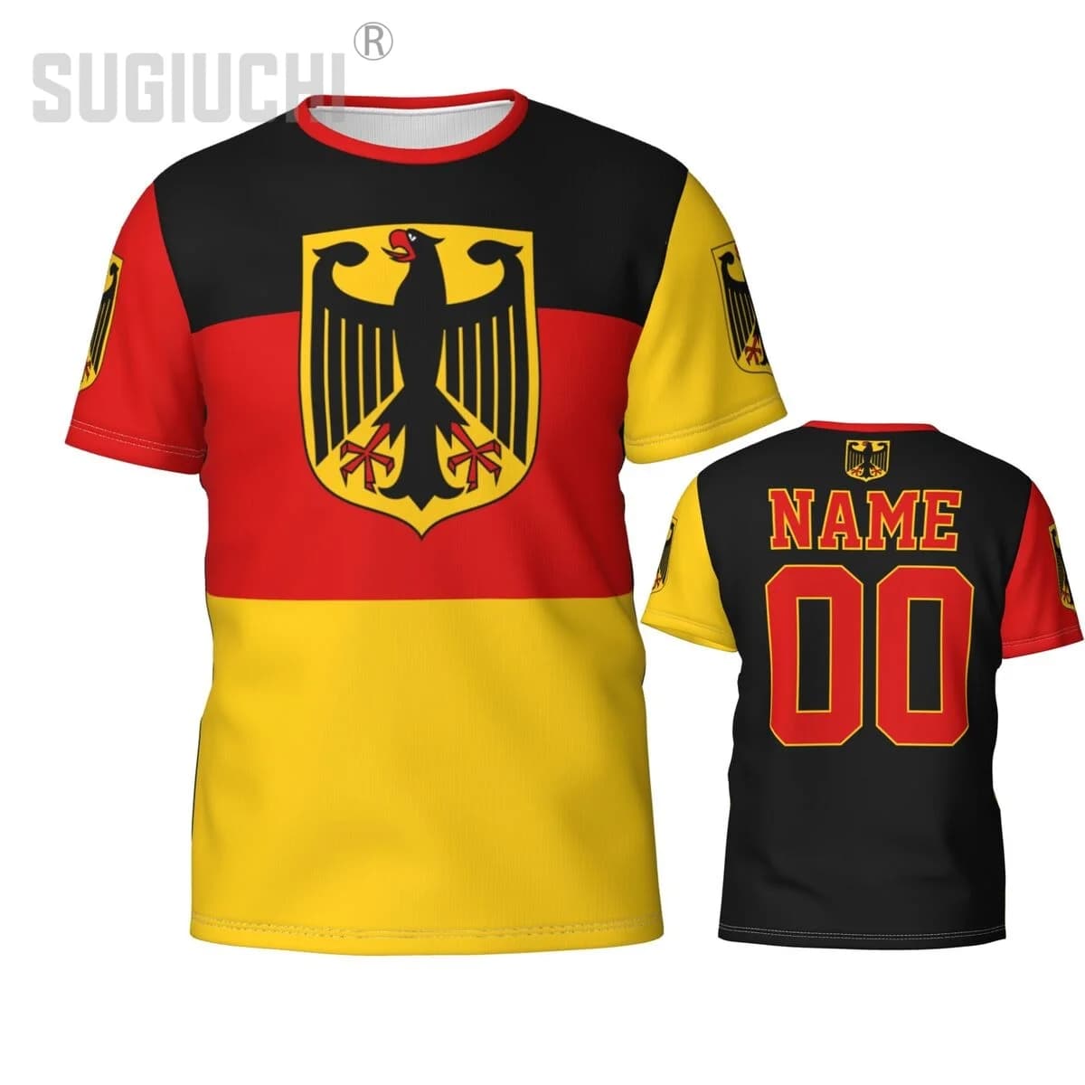 Custom Name Number German Flag Emblema T-shirt 3D Men's Clothing Women T-shirt T-shirt Gift T-shirt for football fans