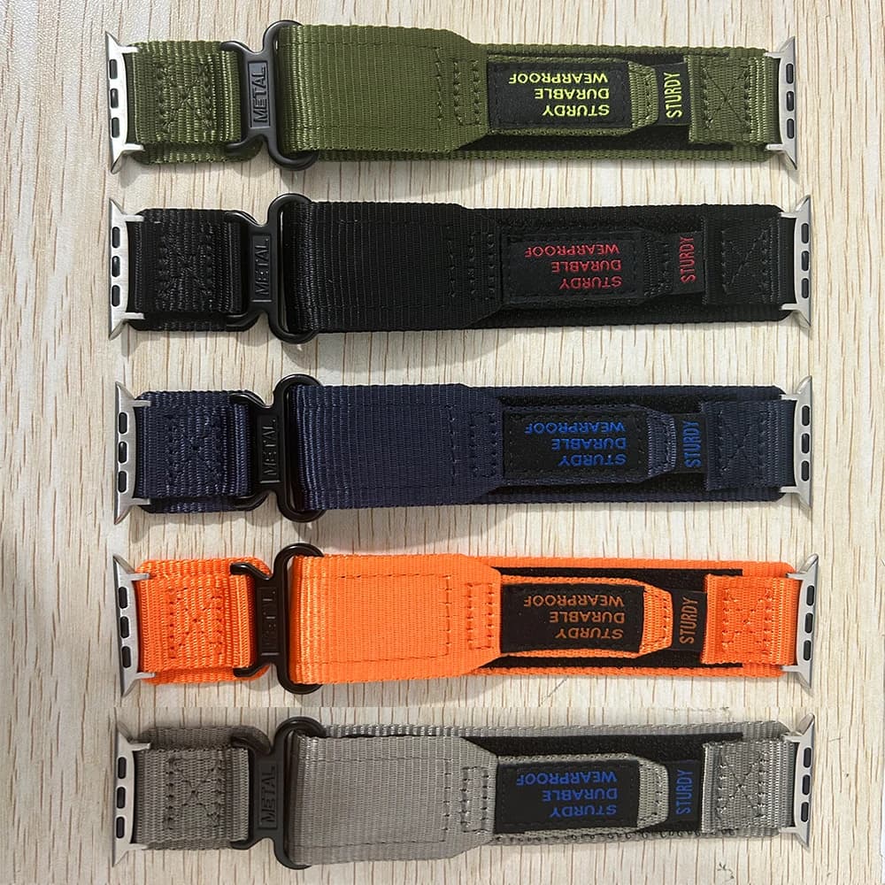 Cinturino per orologio in nylon per Apple Watch Ultra 3/Ultra 2 49 mm, cinturino in velcro per serie 10 46 mm, serie 9/8/7 45 mm, serie 6/5/4 44 mm