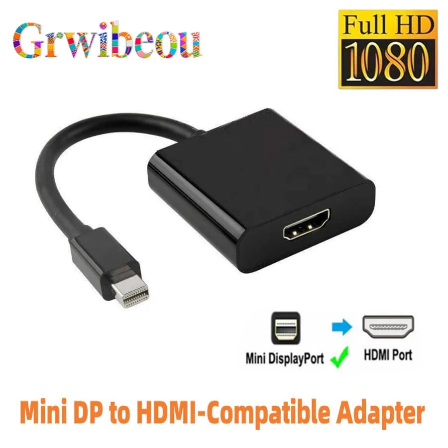 1080 Mini DisplayPort Port Display Port to HDMI Compatible Adapter Cable Thunderbolt 2 HDMI Converter for MacBook Air 13 Surface