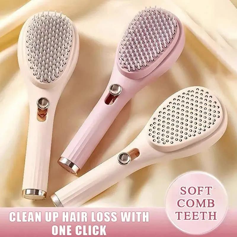 Self Cleaning Detangling Hair Brush Durable Massage Bristles One Click Hair Removal Suitable for All Age Groups Daily Hair Care