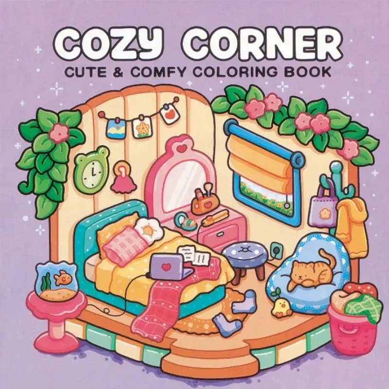 Adults And Teens Coloring Book - Cute & Comfy Cozy Corner Educational Doodles for Relaxation