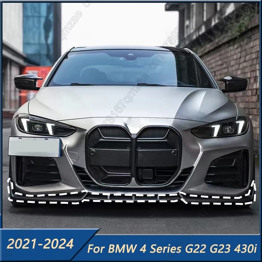 For BMW Series 4 G22 G23 420i 430i 430d M440i M 2021-2024 Front bumper Splitter Lip Diffuser Spoiler bumper Deflector Cover