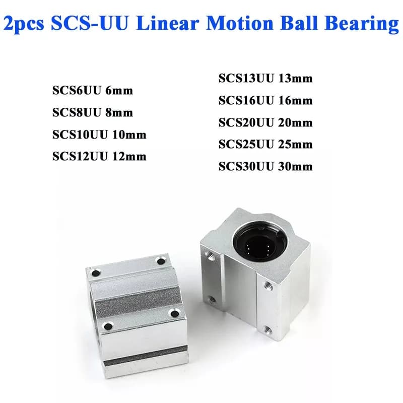 2 pz SCS6UU SCS8UU SC10UU SCS12UU SCS16UU SCS20UU movimento lineare blocco cuscinetti a sfera Slider per Router di CNC parti della stampante 3D