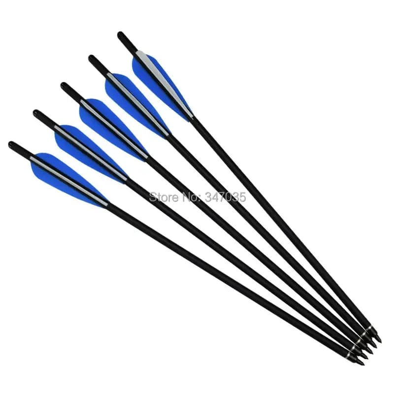 12 pz/lotto 16 "-20" Tiro Con Arco Rotolo In Fibra di vetro Frecce Balestra Bulloni Da Caccia Al Bersaglio Nero Opaco Albero con 4 "Alette