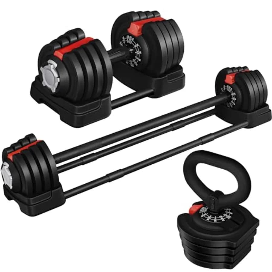 Set di Manubri Regolabili Yaheetech 40lbs/52.5lbs/90lbs, Pesi Regolabili Veloci con Vassoio per Allenamento di Forza Uomo/Donna