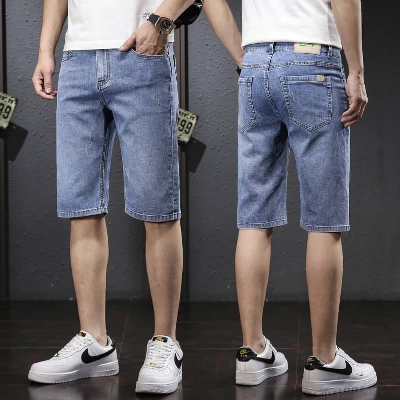Summer jeans shorts for straight men New casual shorts for elastic cotton shorts Classic shorts for Korean work Brand clothing