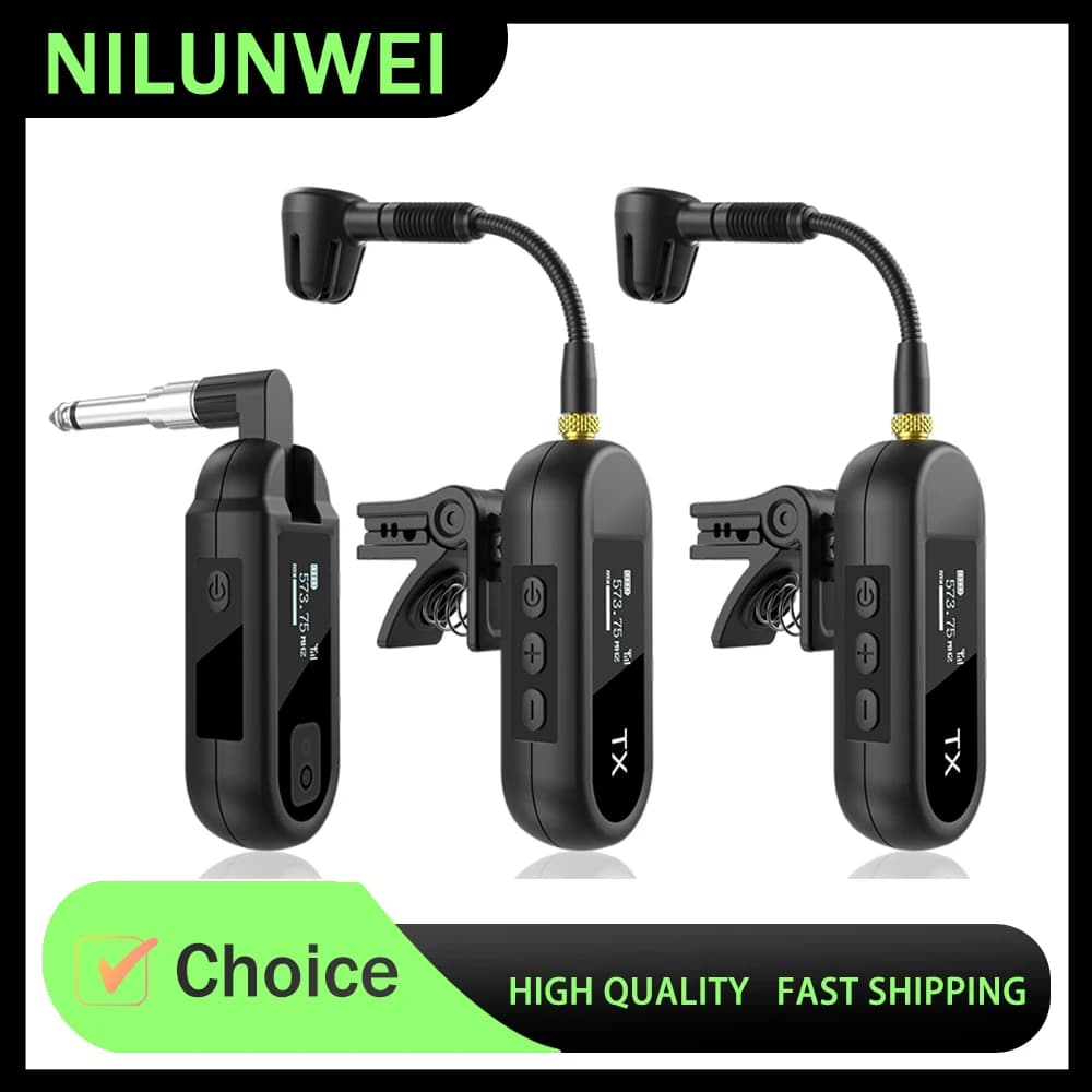 Ultra-high frequency saxophone wireless microphone system, rechargeable, with a transmission distance of 50m, suitable for vario