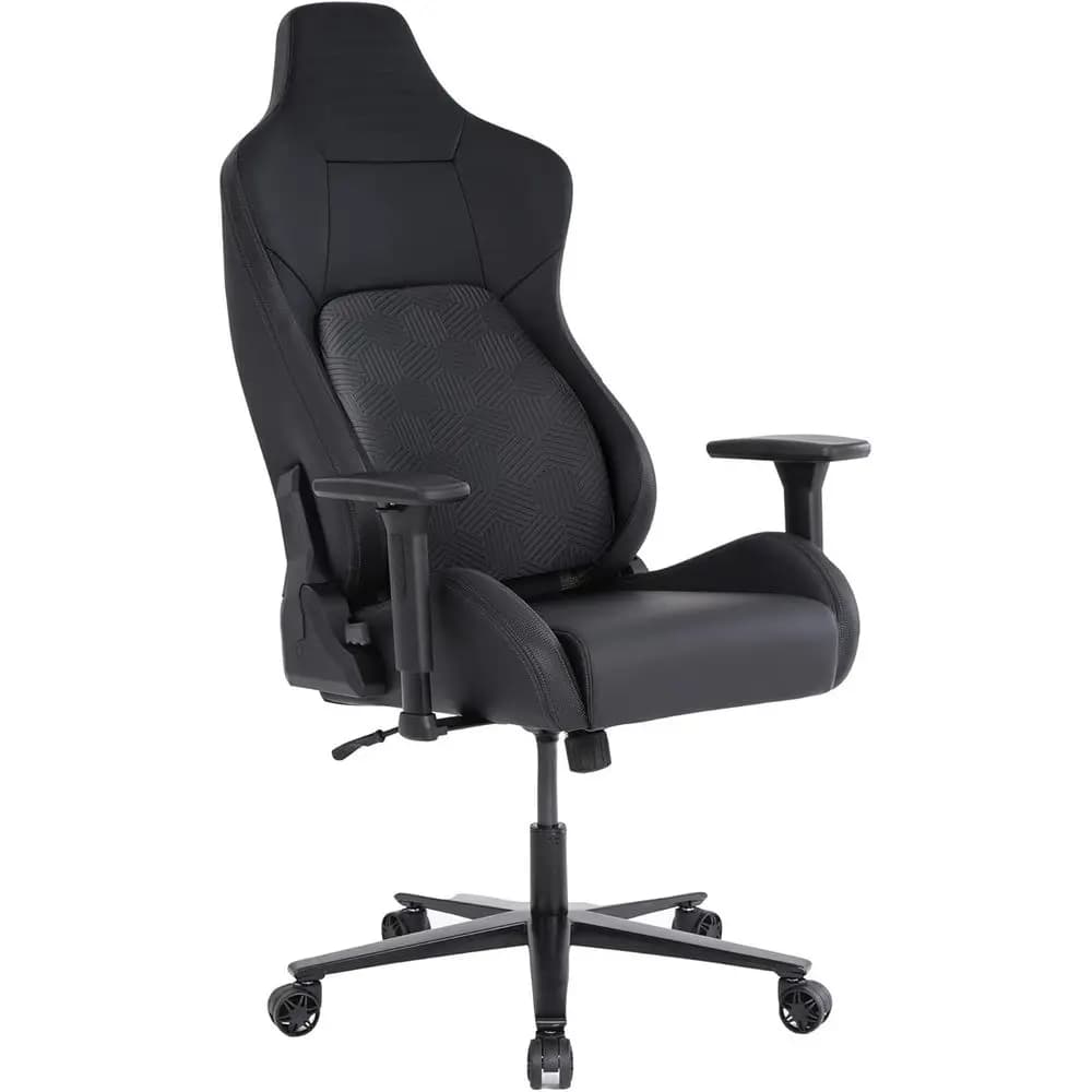 Sedia da Ufficio Ergonomica in Pelle con Schienale Alto, Nera, Conforme BIMA