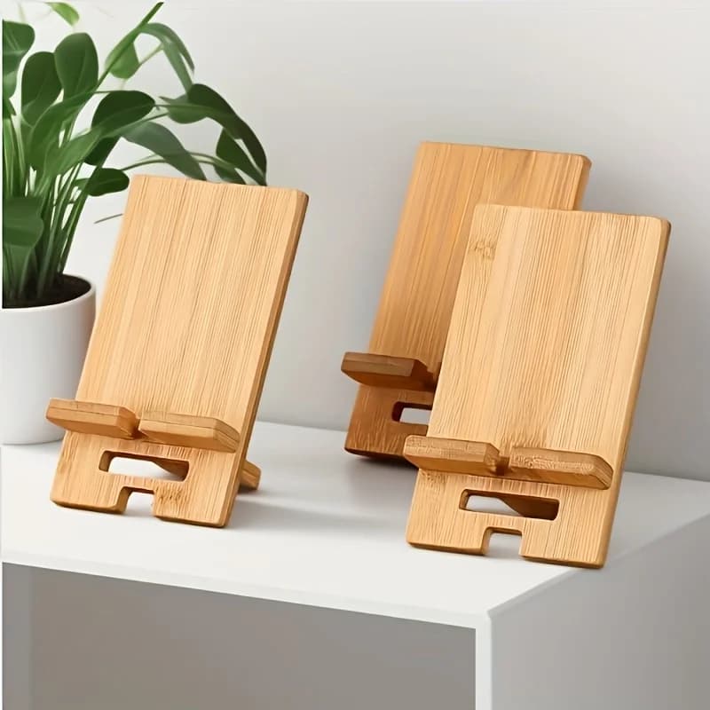 2026 Natural Eco-Friendly Phone Stand Non-Toxic Durable Detachable Compact Portable Phone Stand Anti-Tip Minimalist Phone Stand