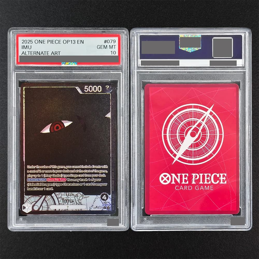 Carta da Collezione Gioco One Piece OPCG Fatta a Mano, 10 Punti di Valutazione, Inglese, Imu OP13-079 LEADER, Illustrazione Alternativa, Giocattolo