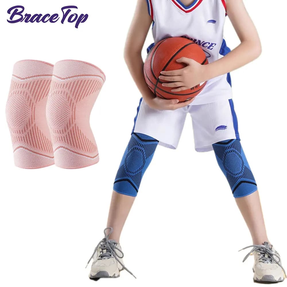 1 pair of baby knee braces, youth knee compression sleeves, children's knee support, boys and girls for basketball, volleyball, sport