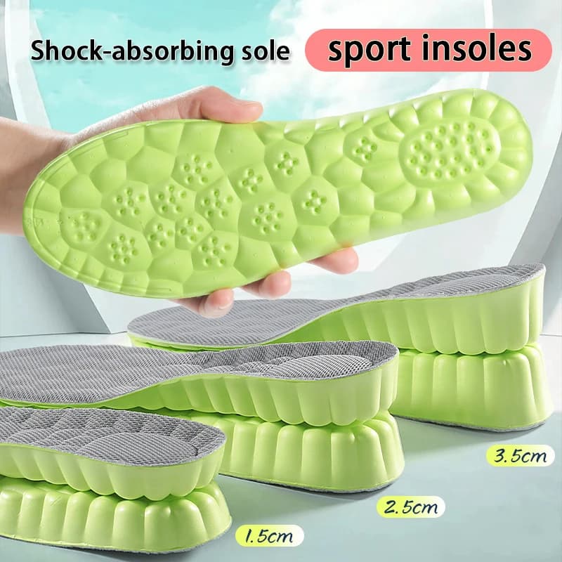 1 paio di solette per aumentare l'altezza Soletta traspirante antiodore Suola per scarpa ammortizzante Soletta sportiva morbida e confortevole