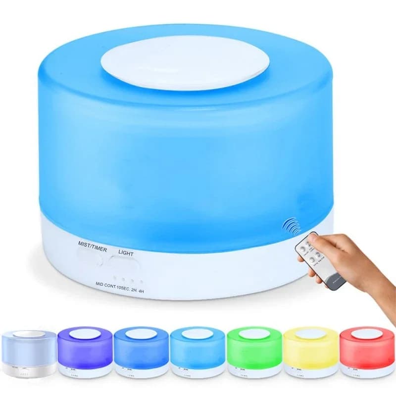 Diffusore di Aromi da 500ML Max. Umidificatore d'aria alimentato tramite USB da 700 ml 5V con telecomando, luci notturne colorate, diffusore di oli essenziali