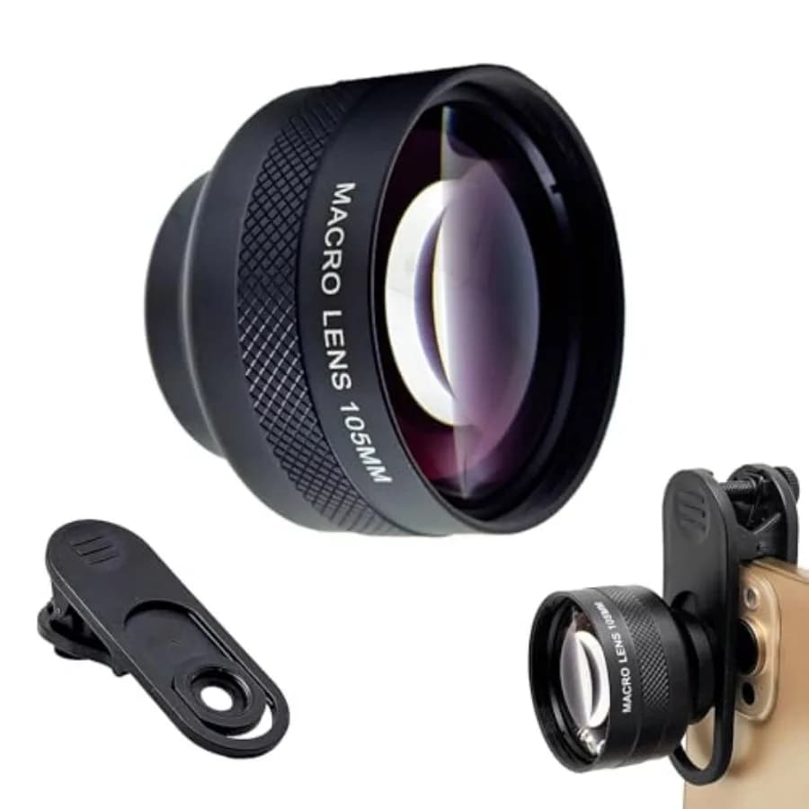 Obiettivo Macro FotoZ 105mm con Clip per Telefono da 17mm per iPhone S, Galaxy e la Maggior Parte degli Smartphone Compatibile con SmallRig iPhone S