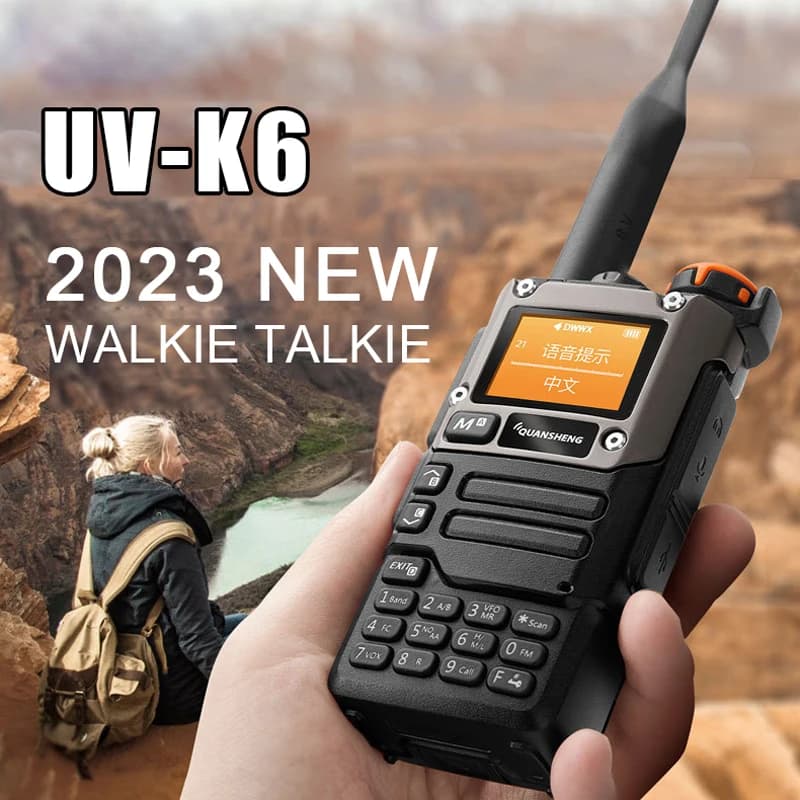 Quansheng UV-K6 Walkie Talkie 5W Air Band Radio Tyep C Charge UHF VHF DTMF FM Scrambler NOAA Wireless Frequency Two Way CB Radio