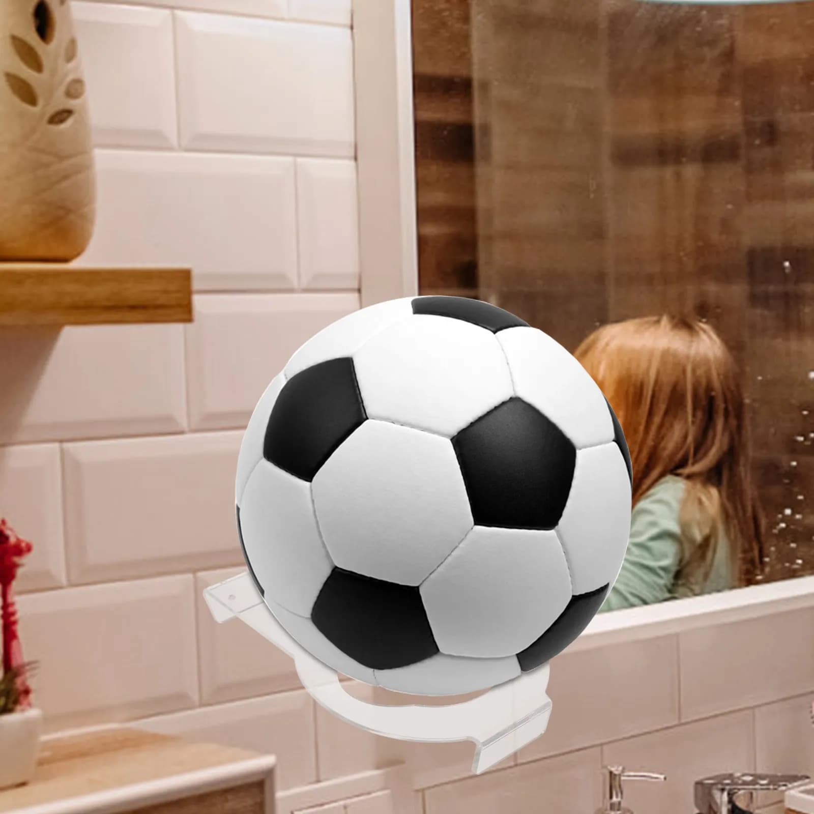 Supporto da parete per palloni, resistente, ideale per basket, calcio, pallavolo, rugby, salvaspazio, 2 pezzi.