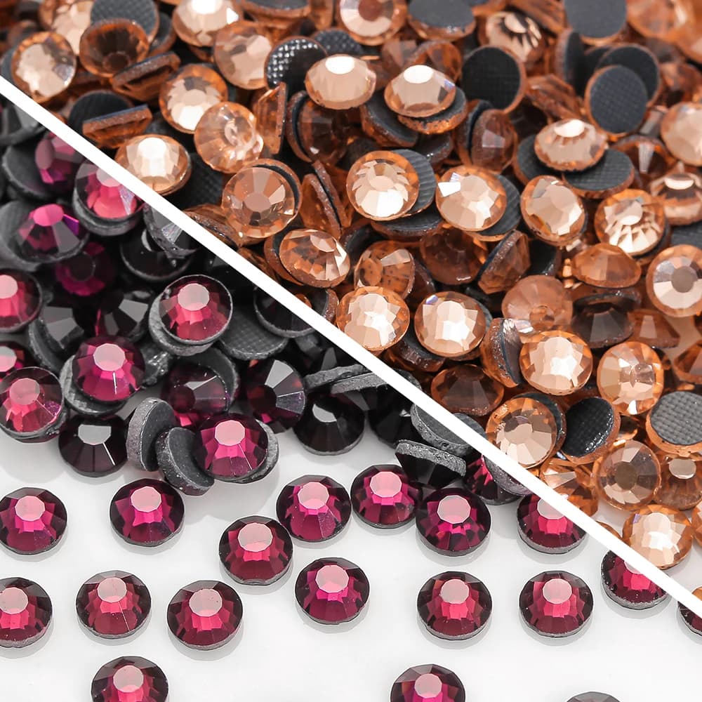 Strass di cristallo Strass Glitter Flatback vetro cristallo Hotfix pietre ferro su Strass Strass pesca leggera posteriore piatta 4mm