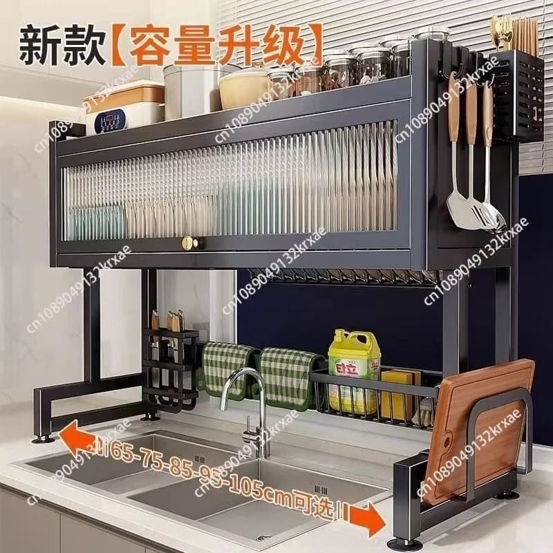 Mensola per lavello da cucina Lavandino per lavastoviglie Armadio antipolvere Conservazione da appoggio Stoccaggio multifunzionale Scarico antipolvere