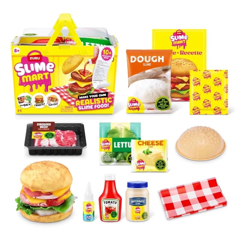 Autentico Slime Mart Serie Hamburger e Pizza, Giocattolo Fai-da-Te, Mini Decorazione, Collezione, Regalo, Giocattoli Educativi e di Intrattenimento, Novità