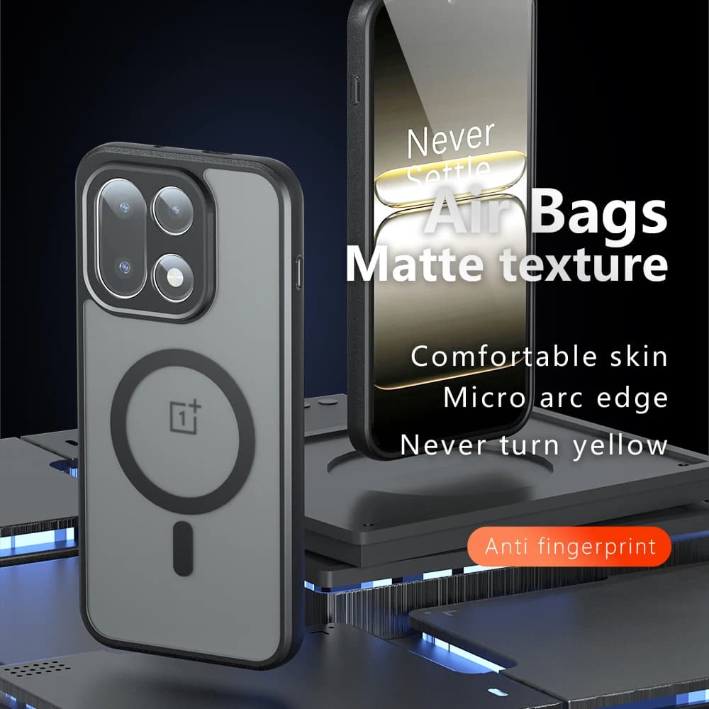Per Oneplus 15 Custodia di ricarica wireless magnetica Magsafe per Oneplus 15 5G Cover posteriore opaca antiurto