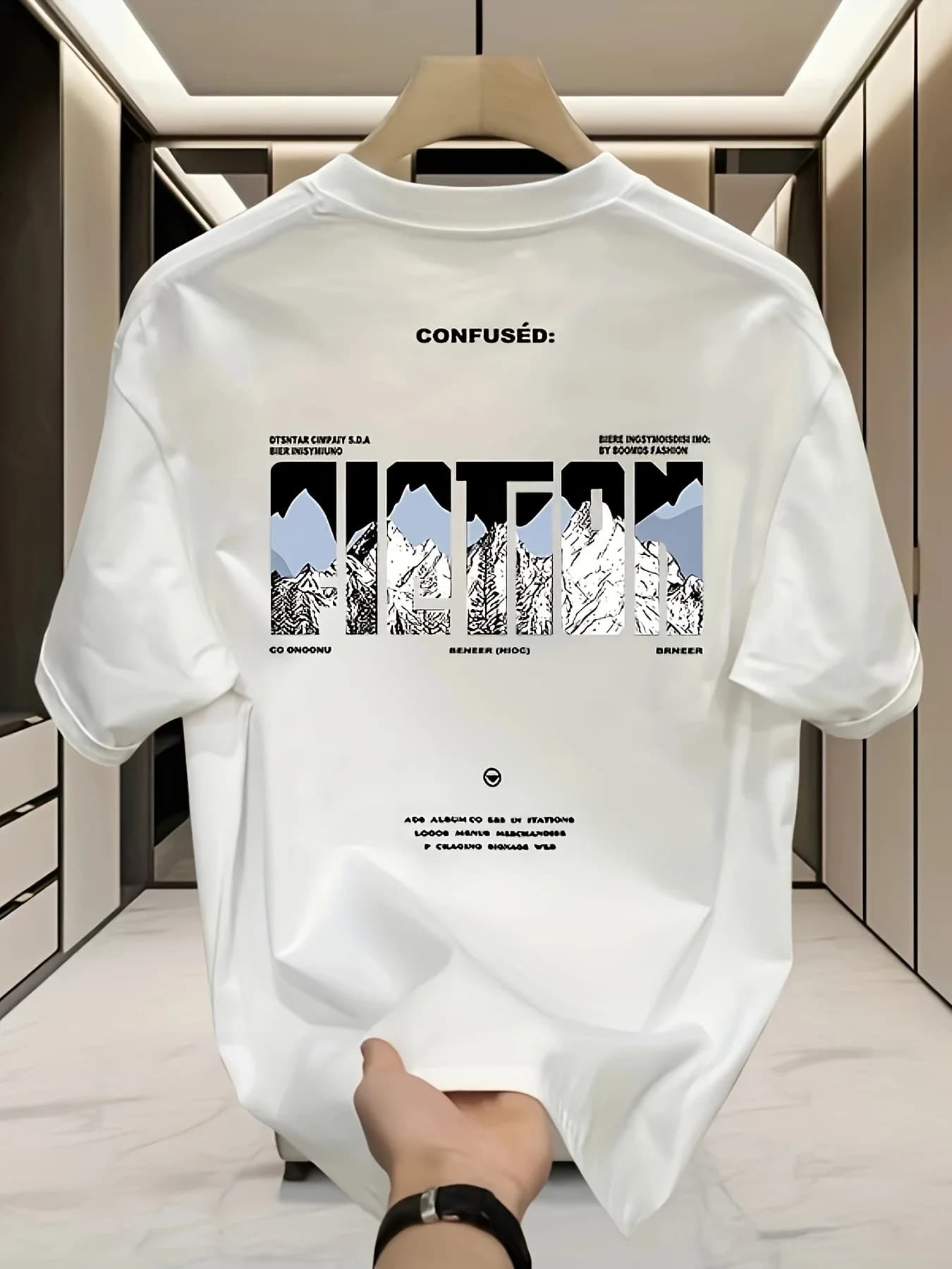 Summer New Style American Streetwear Loose Men T-shirt 100% Pure Cotton Soft and Breathable Material Suitable for Daily Wear