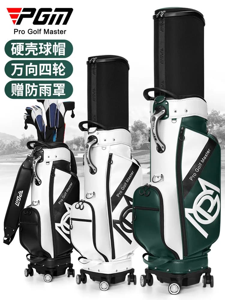 Borsa da golf PGM Pacchetto telescopico con guscio rigido da uomo in microfibra Universale a quattro ruote con spinta piatta per trasporto aereo QB157