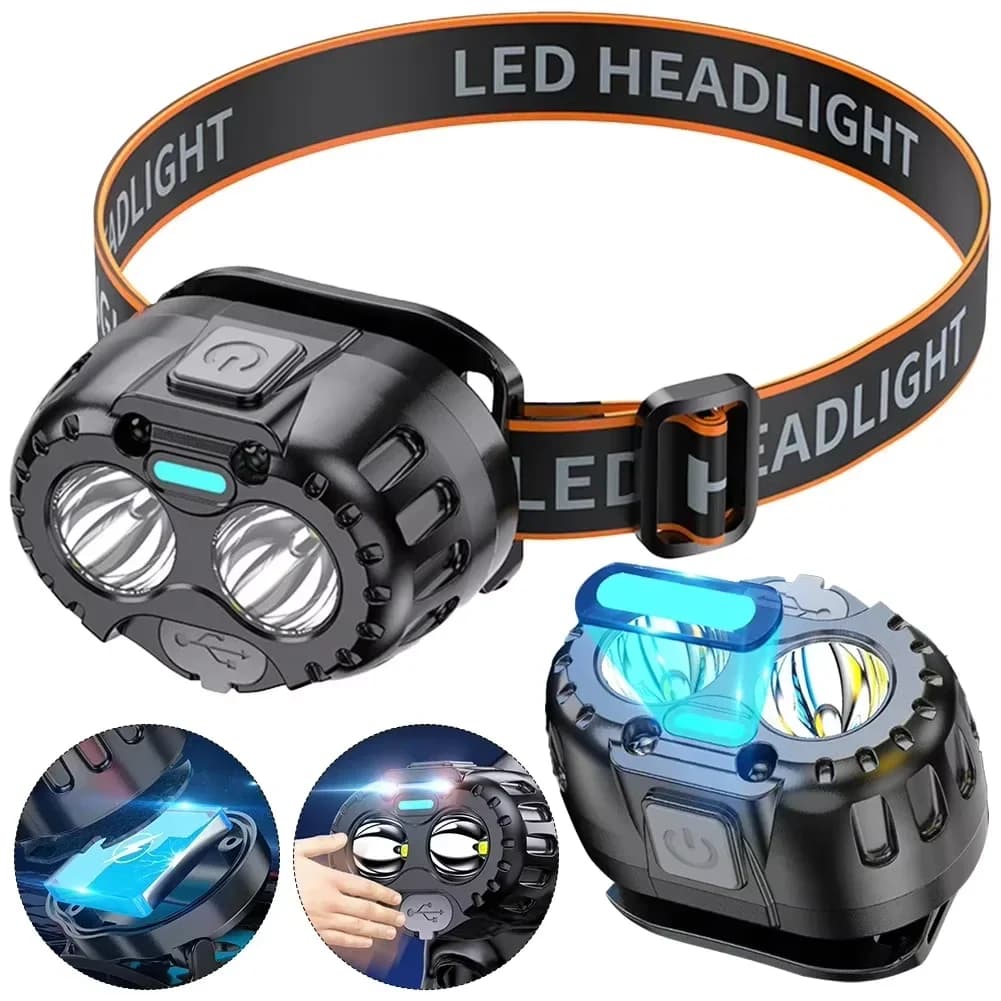 Powerful IPX4 LED Front Lamp Waterproof 250LM XPE LED Front Lamp 500mAh for Outdoor Fishing Camping Hiking