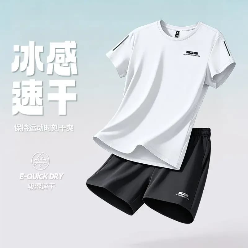2026 Summer Sportswear Set for Women Loose Fitting Casual Running Short-Sleeved Shorts for Fitness and Badminton