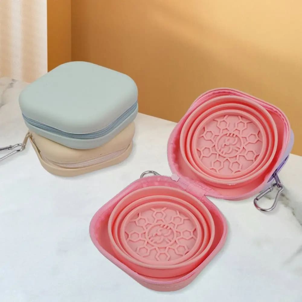 Ciotola pieghevole portatile in silicone per gatti Ciotola pieghevole per cibo per acqua per cani di tipo integrato con cerniera Ciotola per bere all'aperto per animali domestici