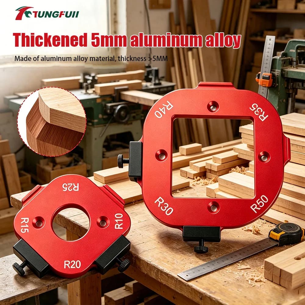 Aluminum Alloy Corner Radius Router Template Multifunctional Woodworking Jig Round Arc Mould for Wooden Board Arc Cutting