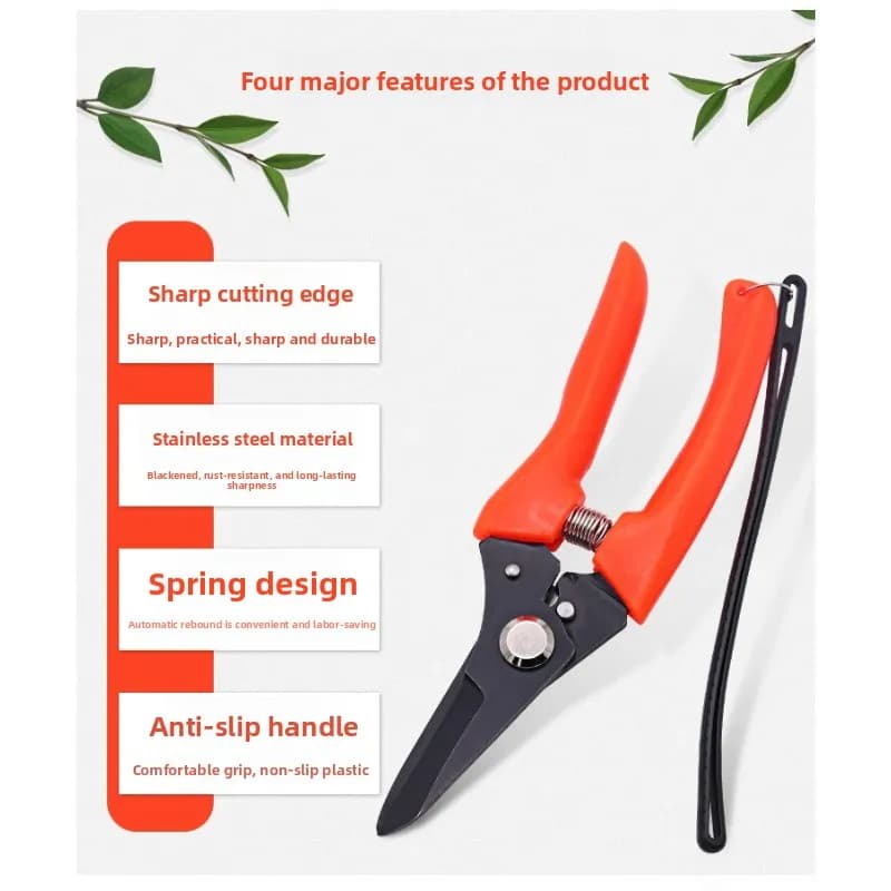 Stainless Steel Garden Pruning Shears Bonsai Branch Cutter Black Coated Scissors for Trimming Plants Trees
