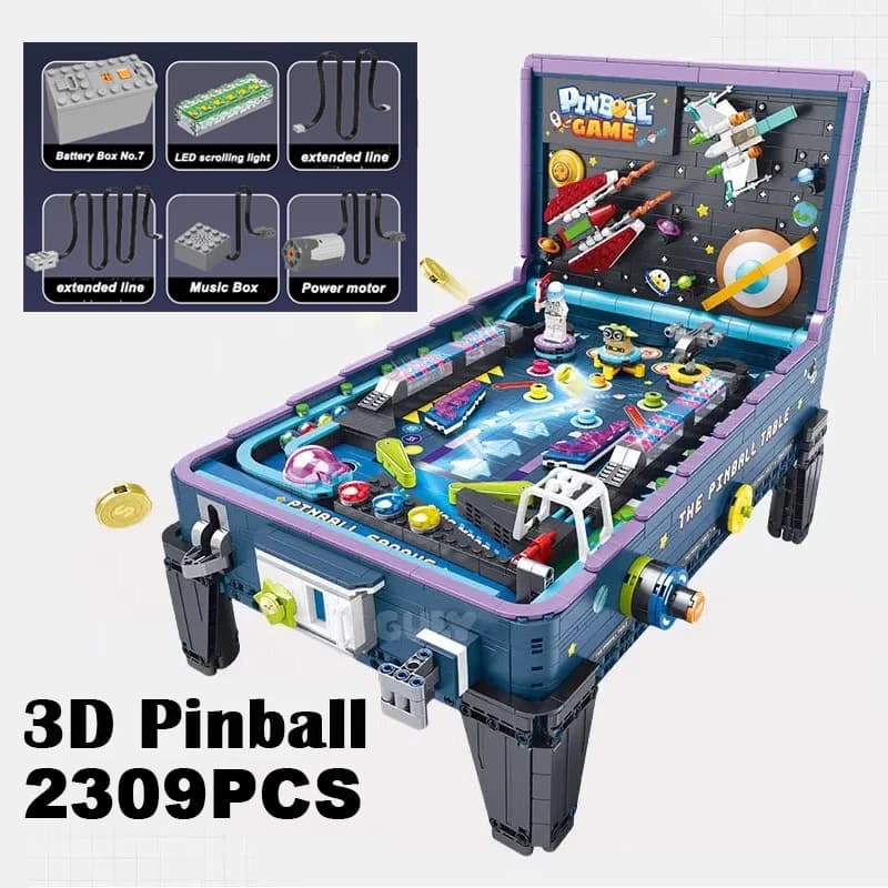 2309PCS Creativo 3D Flipper Gioco Go Building Blocks Con Luce A LED Musica Arcade Giochi Assemblare Mattoni Giocattolo Regalo Per Il Bambino Adulto Ragazzo