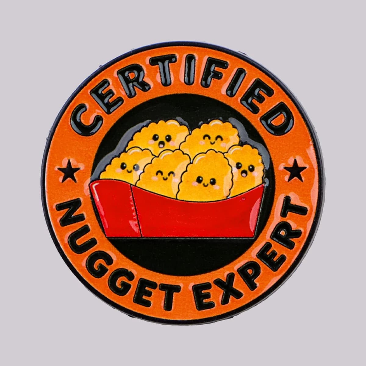 "CERTIFIED NUGGET EXPERT" Spilla smaltata Spilla alimentare Pini Spille da bavero Distintivo sullo zaino Accessori di abbigliamento Gioielli divertenti Regali
