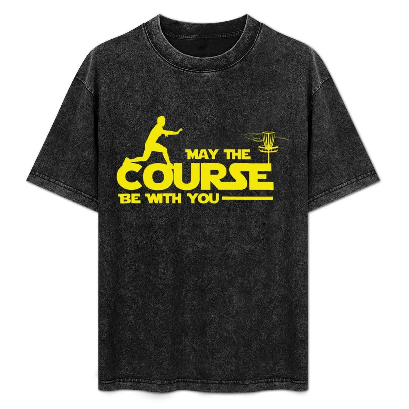 Esclusiva maglietta da allenamento antitraspirante per disc golf 'May The Course Be With You'