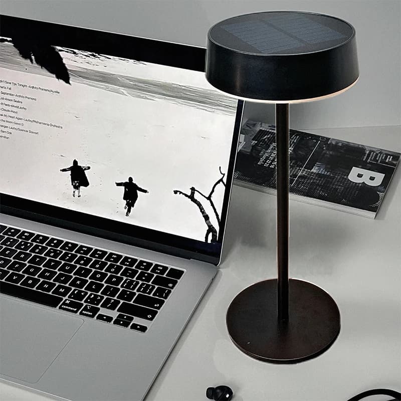 Solar Table Lamp Dimmable LED Desk Lamp Waterproof Cordless Table Lamp Rechargeable Night Lamp for Garden Terrace Camping
