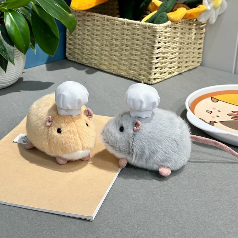 12CM Kawaii Cartoon Simulazione Anime Ramo di fiori Topo Peluche Peluche Criceto per bambini Bambola fatta a mano Regalo di festival