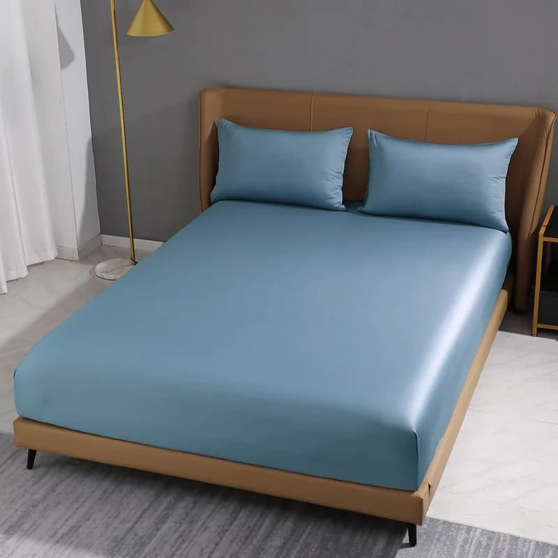 Lenzuolo con angoli elastici morbidi in cotone 100% cotone a fibra lunga Coprimaterasso Deluxe Twin King Size 150X200/180x200 Piumino senza cuscino