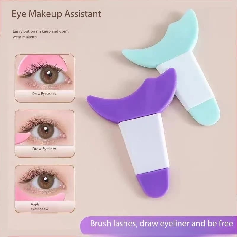 Set di trucchi per occhi in silicone a forma di mezzaluna: ombretto, mascara, strumento di posizionamento per eyeliner, strumento di bellezza, strumento per disegnare l'eyeliner per principianti