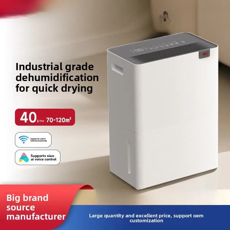 Deumidificatore 40L/giorno per uso domestico, Smart Wifi, Interconnessione Vocale, Asciugatura Silenziosa e Delicata dei Vestiti