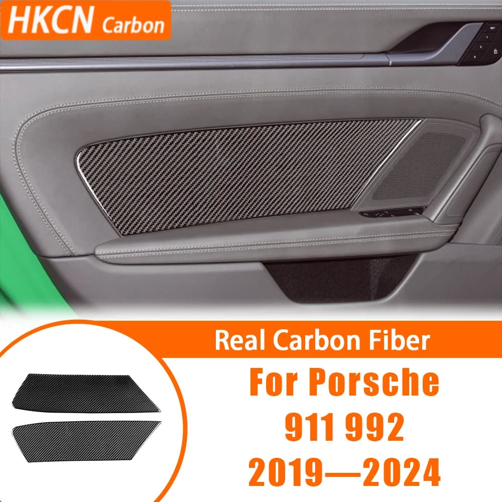 Wall decal for the modification of the interior carbon fiber door protective panel for car accessories Porsche 992 911
