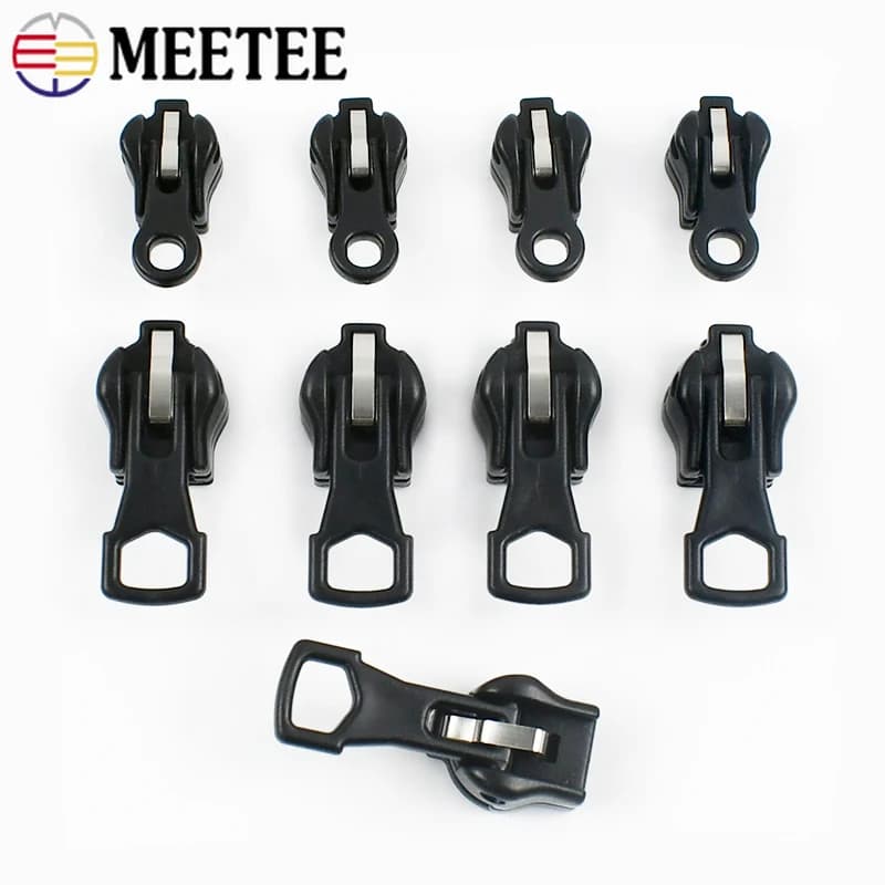 5-30 pezzi Meetee 3 # 5 # Estrattore per cerniere universali Borse Abbigliamento Cursore per cerniera Giacca Scarpe Teste con cerniera Kit di sostituzione dell'indumento per riparazione