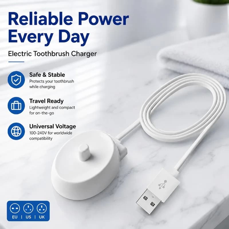 USB Charging Base 4.2V 0.3W Compatible with Braun Oral-B 3757 Electric Brush, Stable Current Charger, Daily Use Substitution