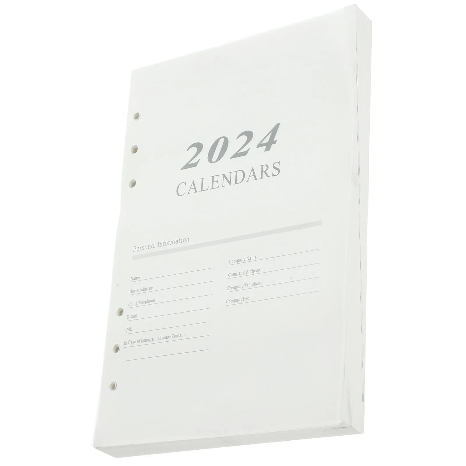 Agenda A5 Portatile, Pianificatore Giornaliero, Blocco Note a Fogli Mobili, Calendario Bianco