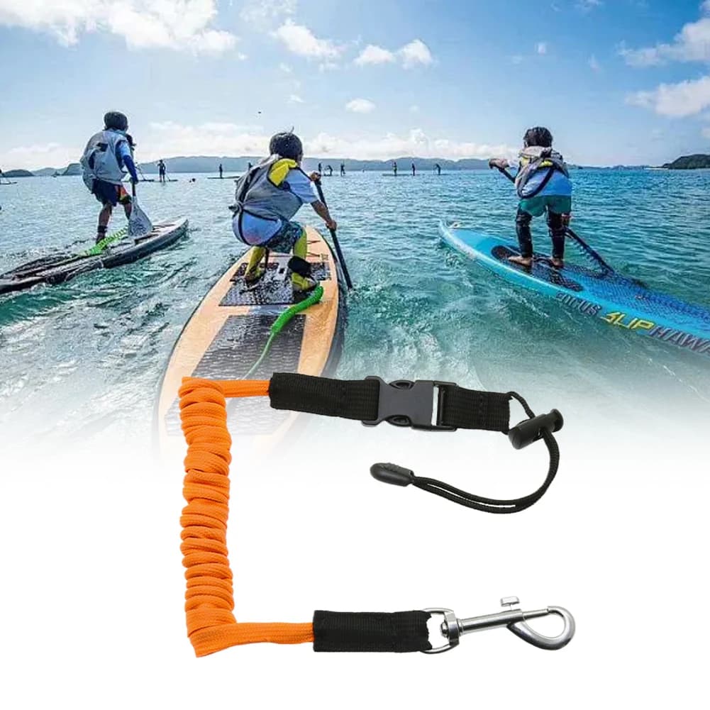 Corda di Sicurezza Elastica per Pagaia da Kayak, Cordino Regolabile per Pagaia con Sgancio Rapido, Corda Porta Canna per Kayak, Canoa, Tavola da Surf