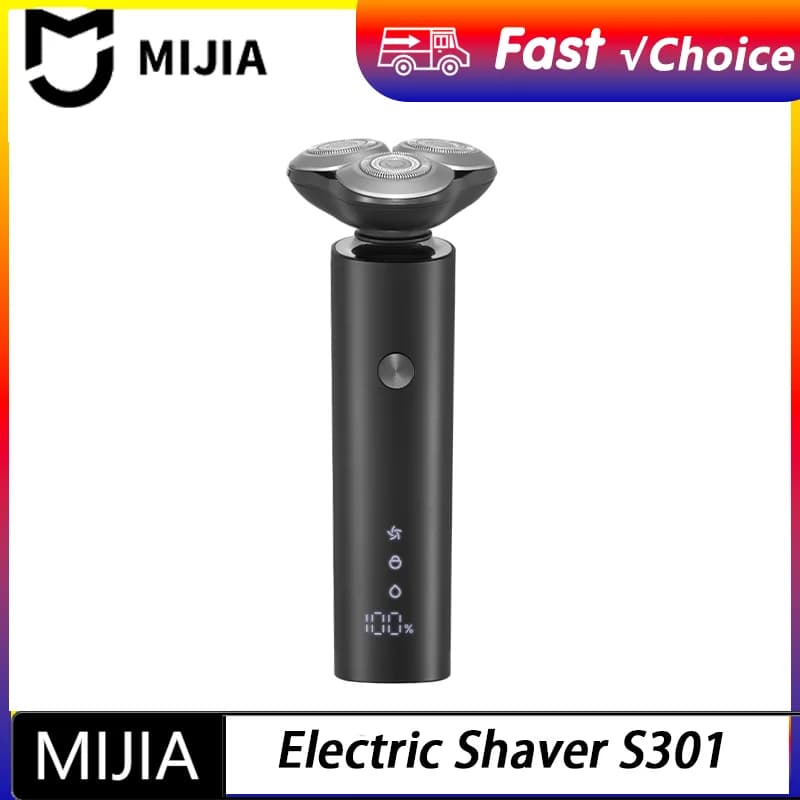 New MIJIA Men's Electric Shaver S301 Beard Trimmer Machine Shaving Portable Flex Razor IPX7 Washable Trimer Ceramic Blade CN