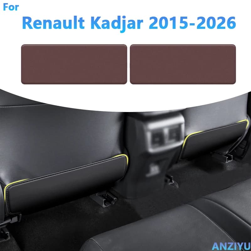 Tappetino Protettivo Anticalcio per Sedile Auto Renault Kadjar 2015-2024 2025 2026, Protezione Schienale in Pelle Microfibra